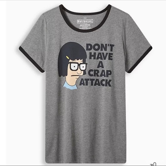 torrid Tops - Torrid's Bob's Burgers Classic Fit Cotton Crew Neck Ringer Tee Size 2x